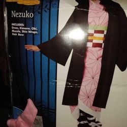 Nezuko dress kimono obi muzzle shin wraps and hair bow included $70 costume worn once for 2 hours