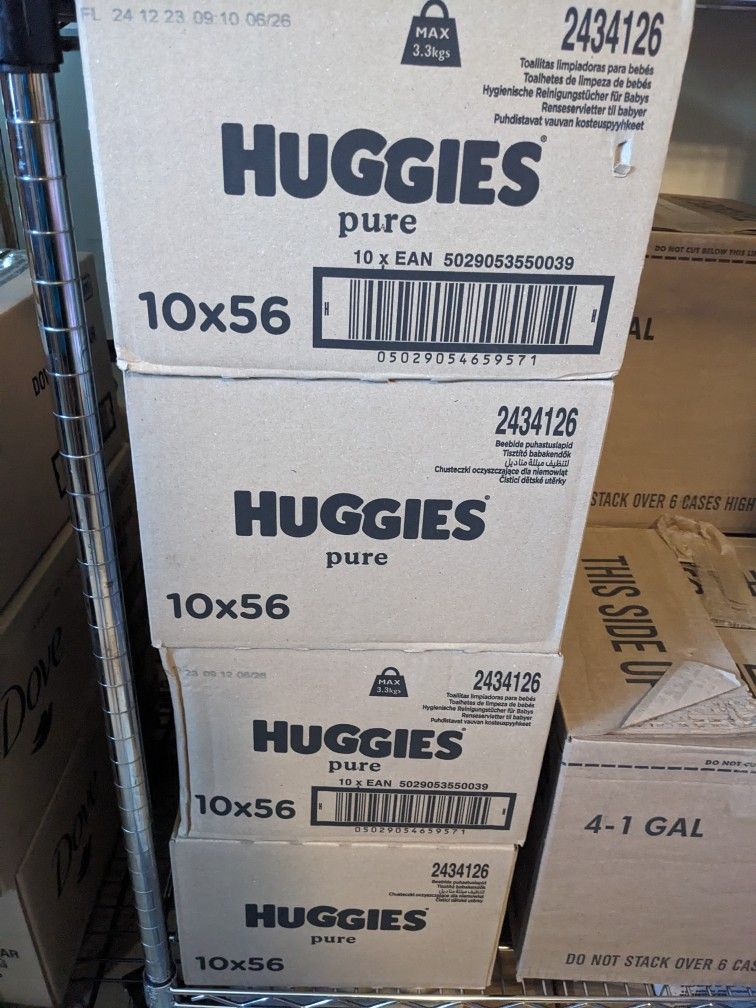 Huggies Pure Wipes 560 Wipes Per Box