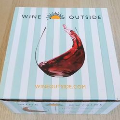 Wine Outside Unbreakable Wine Glasses Dishwasher-Proof - Set of 4 - 18 oz. Elegant Plastic Stemless Wine Glass - Reusable - Ideal for Homes & Bars 