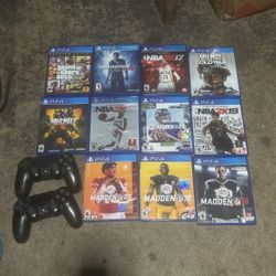 all games and 2 ps4 controllers 
