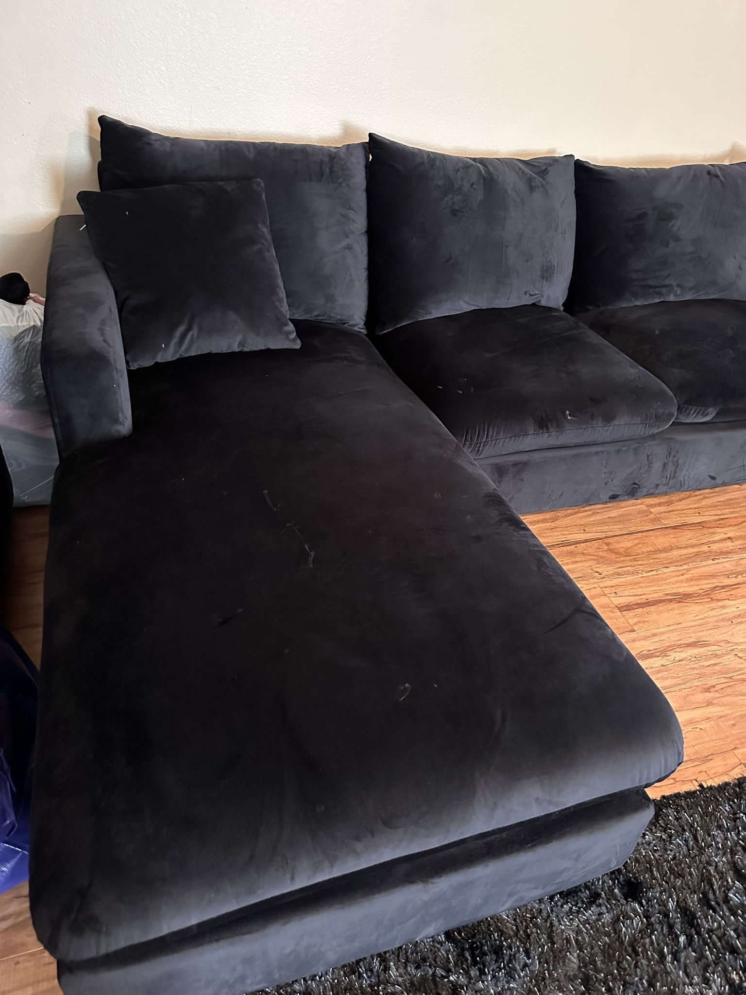Modern Black Sectional Sofa – Gently Used