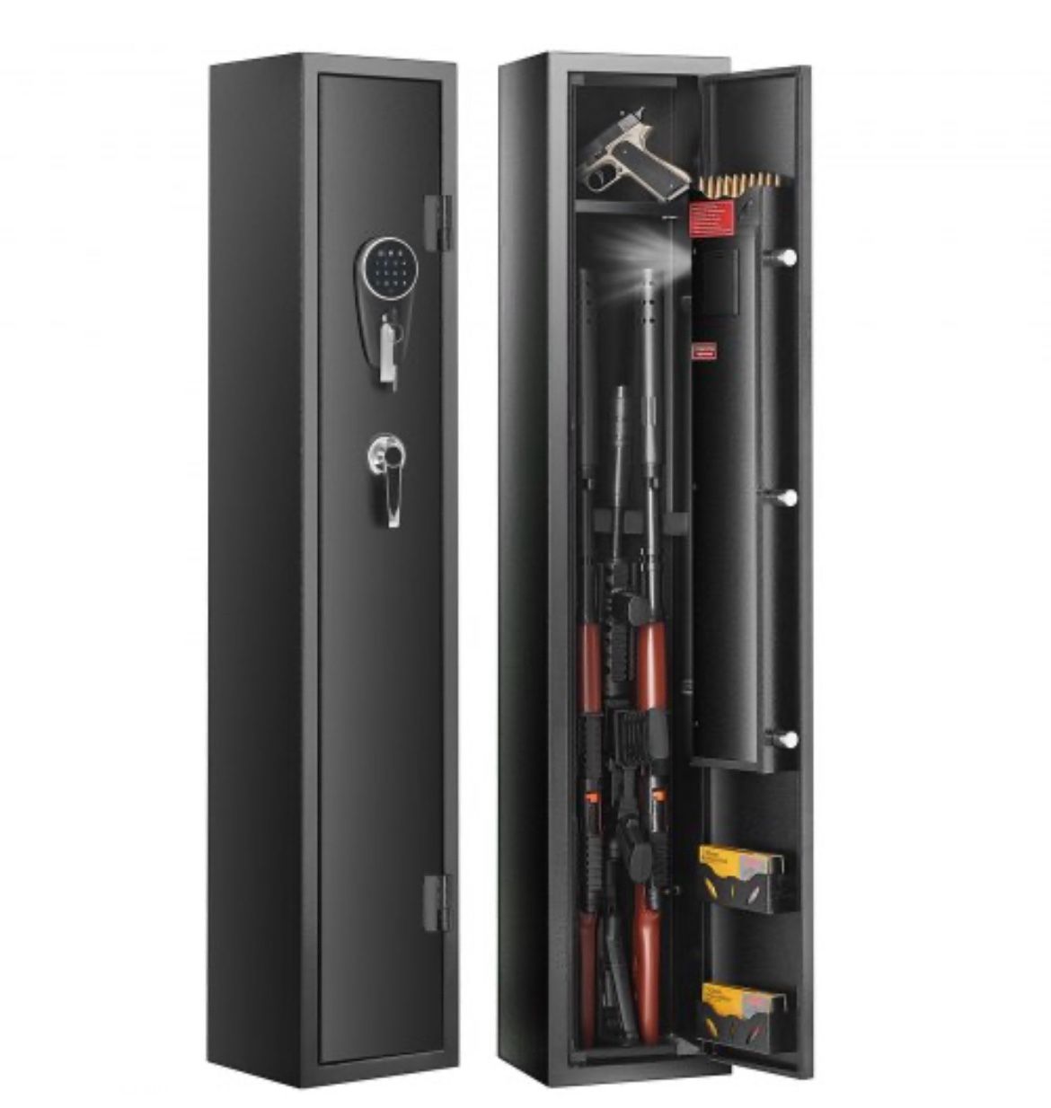 VEVOR 3 Gui Safe, Gum Security Cabinet with Lock & Digital Keypad, Quick Access Gun Storage Cabinet with Removable Shelf, Pistol Rack, Gun Cabinet for