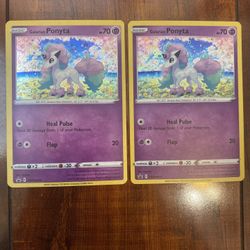 Pokemon Galarian Ponyta SWSH013 Black Star Promo Cosmos Holo Lot of 2 NM