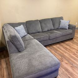 Gray Ashley L-Shape Sectional Sofa with Left Chaise