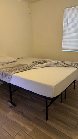 Queen mattress memory foam and metal frame