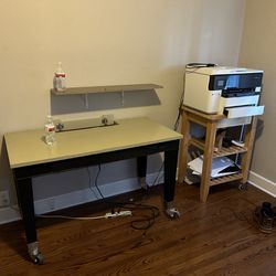 Printer and desk 
