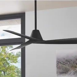 52 in. Indoor/Outdoor Matte Black with Matte Black Blades Ceiling Fan & Remote