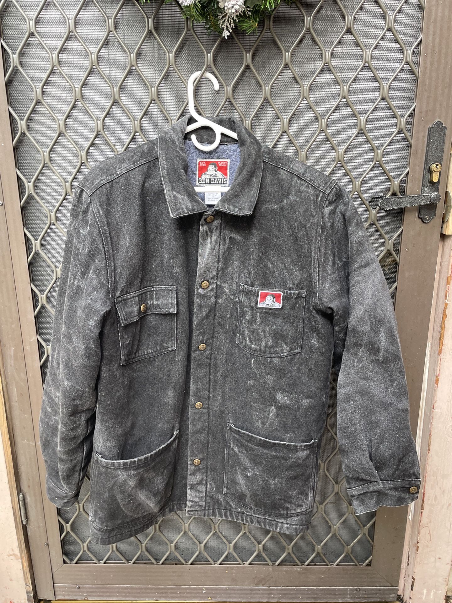 Ben Davis Black Denim Chore Coat Jacket Size M NWA