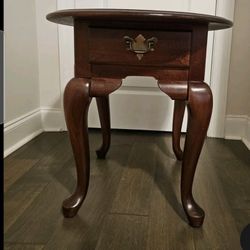 Mid Century Oval Cherry End Table