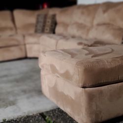 Beige Wrap Around Sectional Couch “WE DELIVER”