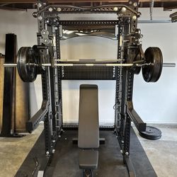 PRO SERIES Ultimate Half Rack Functional Trainer w/Smith Machine Bar | 400lb Stack | Gym Equipment | Fitness | Commercial | Squat Rack 