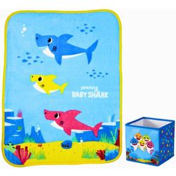 Baby Shark Plush Blanket Throw Toy Storage Cube