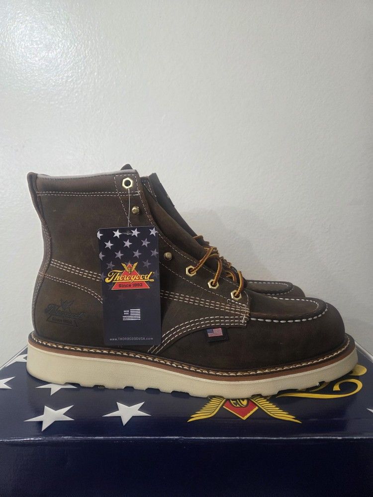 Thorogood Crazy Horse Brown 8EE Soft Toe Work Boot 