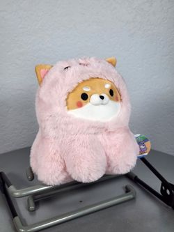 6" Takashoji Shiba Dog In Pink Octopus Costume Plush