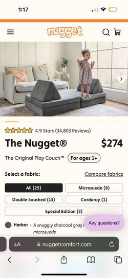 Nugget play couches (1 Grey, 1 Black)