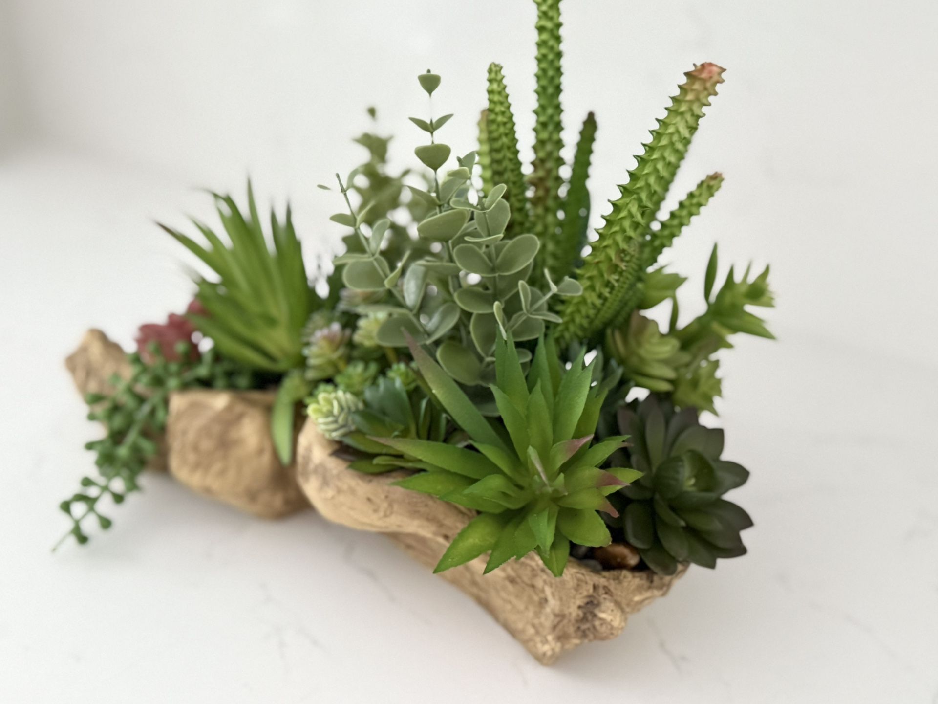 Unique artist designed artificial succulent arrangement 15 Inch