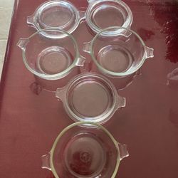 10oz Vintage Clear Pyrex bowls 