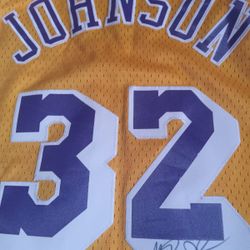 Magic Johnson signed lakers jersey