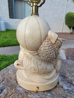 Basketball Lamp Mid-Century Royal Haeger Lamp Co USA By Glenn Richardson Ceramic no lamp shade