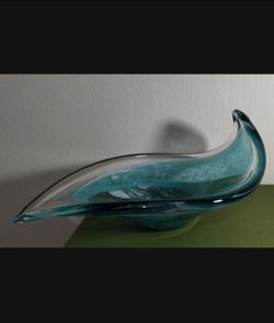 MURANO ART GLASS CENTERPIECE - BOWL 10.6" ×7" ×4" - V40