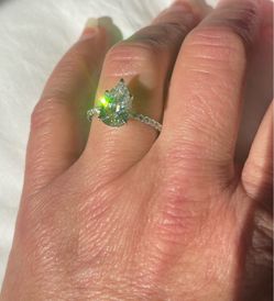 ✨ Stunning 4 Carat Pear Moissanite Engagement Ring — Size 8.5 by NOVSEAS ✨