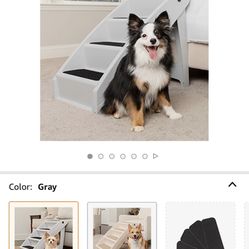 PetSafe CozyUp Folding Dog Stairs - Pet Stairs for Indoor/Outdoor at Home or Travel - Dog Steps for High Beds, Sofa, Furniture - Pet Steps with Sidera