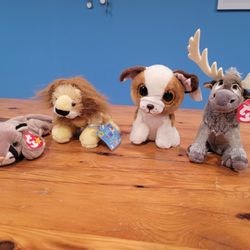 Ty Beanie Babies And Webkinz: Sven the Reindeer | Lion | Puppy | Panther