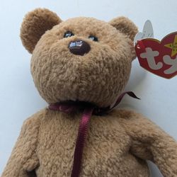 Curly The Bear TY Beanie Baby With Rare Errors 1993/1996