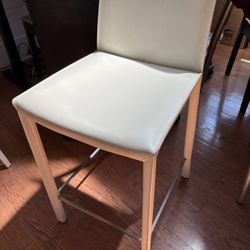 2 Modern White Bar Stools