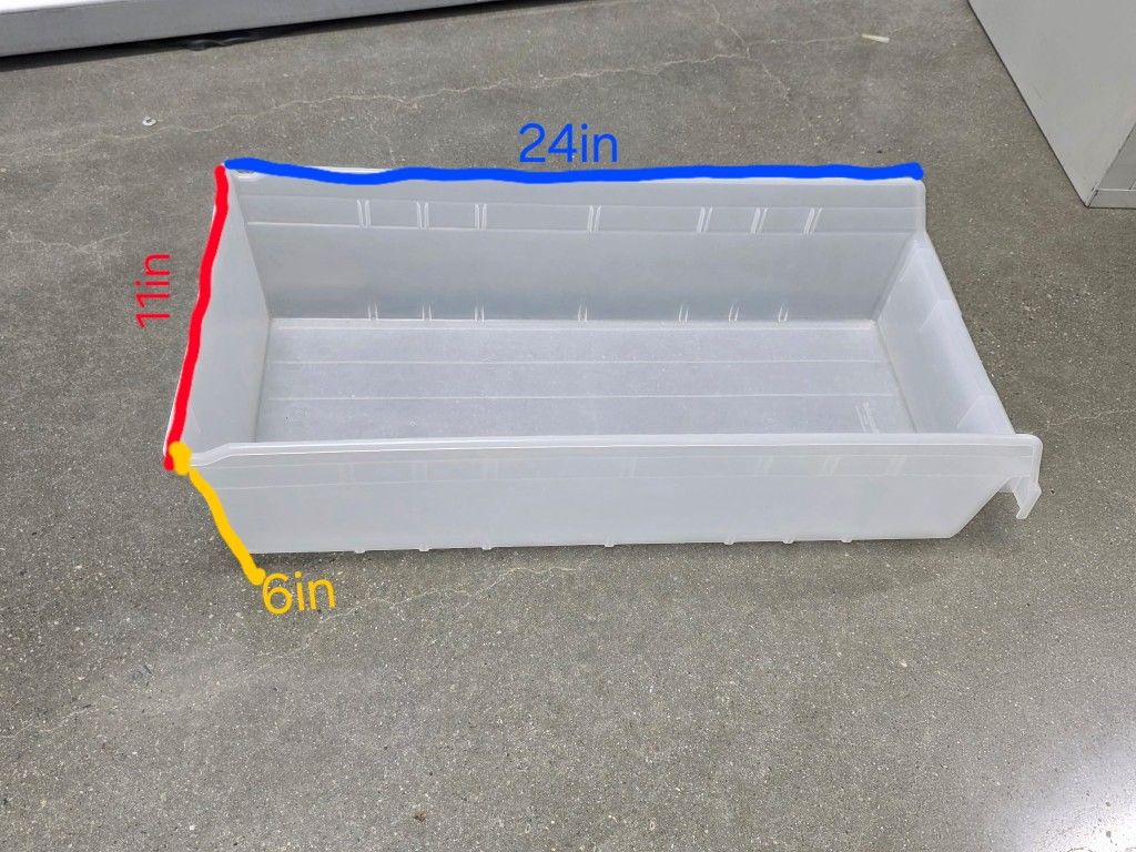 Bins Container
$8 each
L. 24in
W. 11in
H. 6in
I have 10