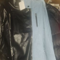 Leather Half Jean Jacket 