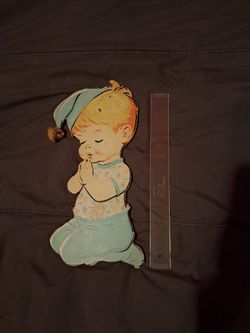Vintage 1960's Baby Boy wall Decoration