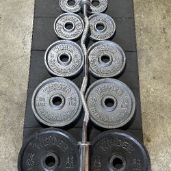 Olympic Curl Bar With Weights 