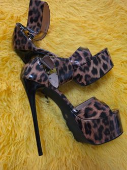 Leopard Print Platform Stiletto Heels