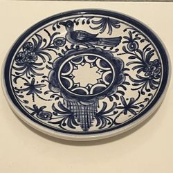 Beautiful antique/vinta blue ceramic Filcer Portugal Colmbro hand painted  plate