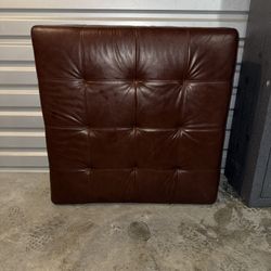 Large Square Leather Upholstered Ottoman