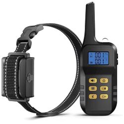 Dog Training Collar, Shock Collar for Dogs with Remote Range Up to 3,300ft Rechargeable and Vibration, Beep, Shock and Night Light Modes for Small Med