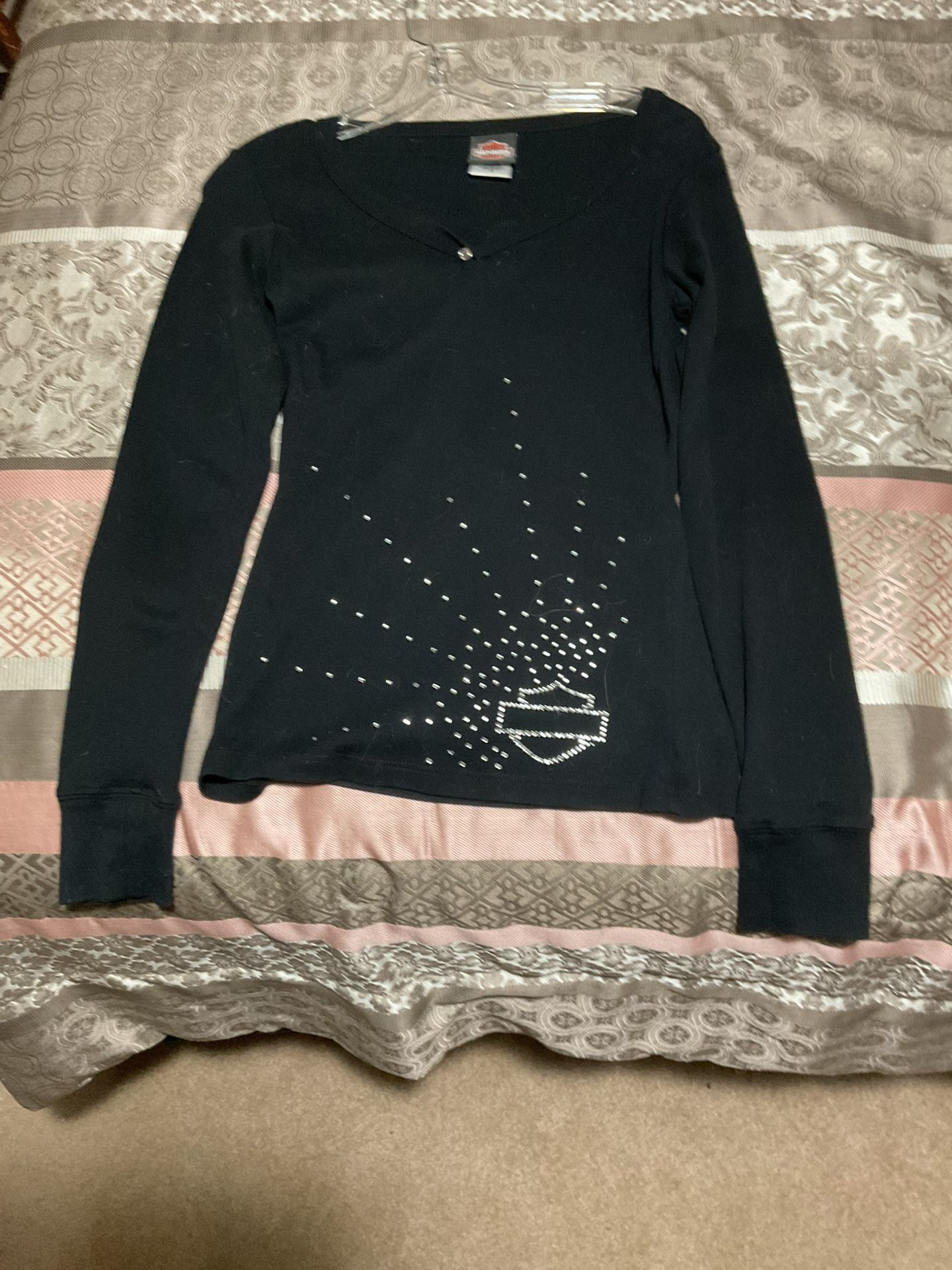 Ladies Harley Davidson Pullover Black & Bling