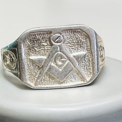 Sterling Silver Mens Mason Ring