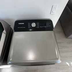 Samsung Electric Dryer – Large Capacity, Stainless Finish, Glass Door