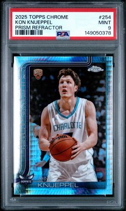 2025 Topps Chrome Kon Knueppel #254 RC Rookie Prism Refractor PSA 9 - Hornets