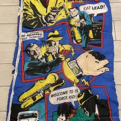 Rare Vintage 1990 Walt Disney Dick Tracy Graphics All Over Sleeping Bag ERO