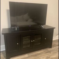 Black TV Stand with Storage