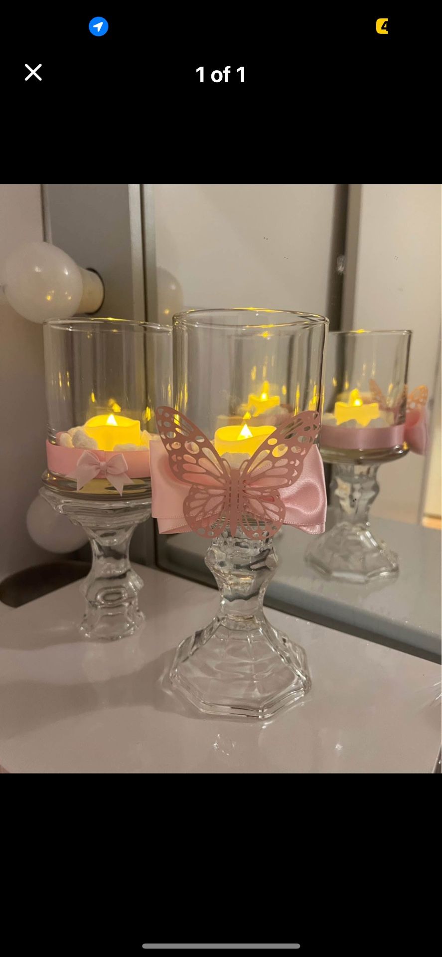 Pink Candle Centerpieces 