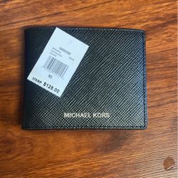 Michael Kors, Harrison Black Slim Billfold Leather Wallet