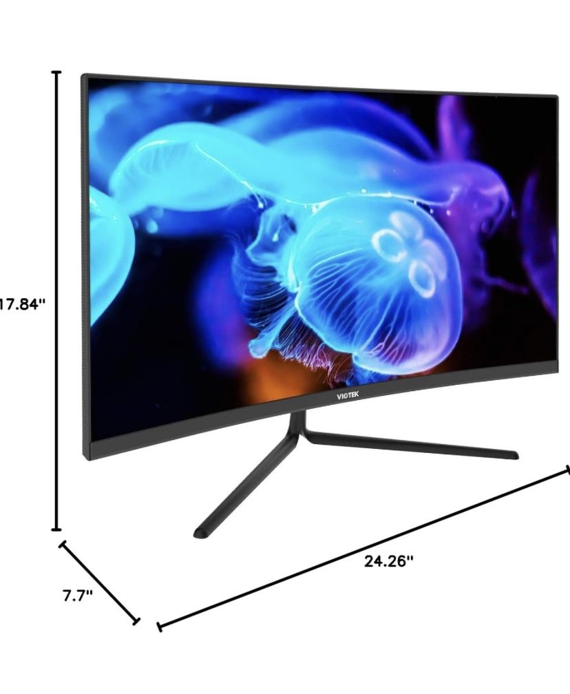 Viotek NBV27CB 27-Inch Curved Monitor 75Hz | 1920x1080p (FHD) 16:9 Widescreen | Low-Bezel, 1500R Curvature | Game-Ready FreeSync FPS/RTS | HDMI VGA 3.