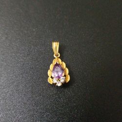 14k Amethyst Charm