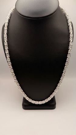 Italian Silver Byzantine Chain Necklace