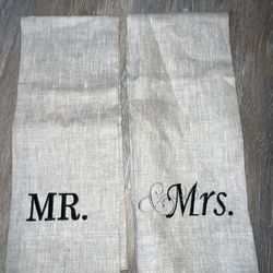 Mr. and Mrs. Decorative Hand Towels 