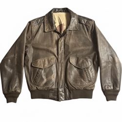Distressed HUNT CLUB leather Bomber Jacket 